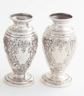 Frank M. Whiting Pair of Sterling Vases