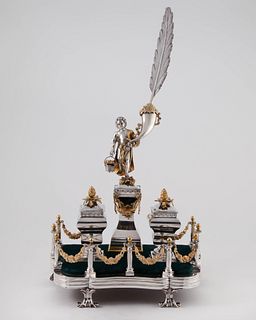 Portugal .900 Silver Inkwell Trophy 