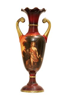 A Large Viennese style Brass Vase
