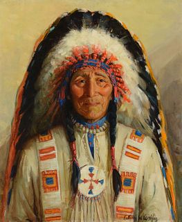 Kathryn Leighton (1875 – 1952) — Chief of the Stoney Indians, Morley, Alberta, Canada