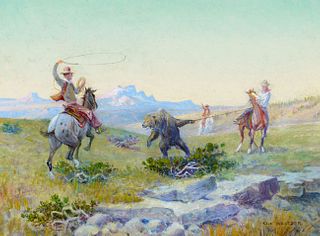 Olaf C. Seltzer (1877 – 1957) — Cowboys Roping a Bear