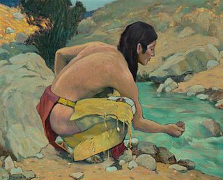 Eanger Irving Couse (1866 – 1936) — Indian Drinking (1931)