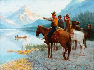 Frank Stick (1884 – 1966) — Riders at Lake McDermott (1912)