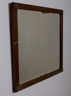 English Oak Beveled Mirror