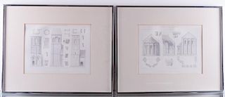 Framed L'Architecture Normande Prints, Two (2)