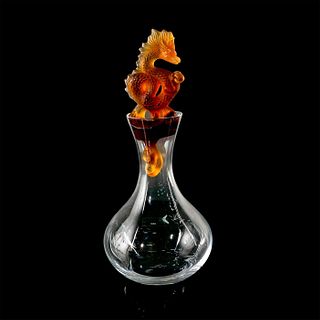 Lalique Crystal Decanter with Amber Tianlong Stopper