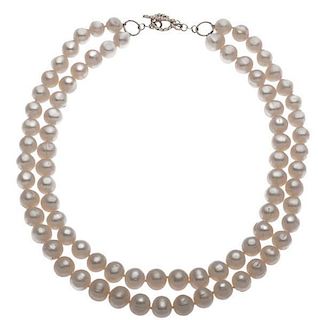 Freshwater Pearl Double Strand Necklace 