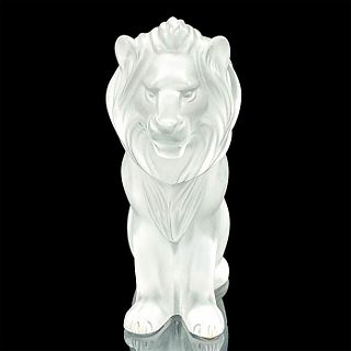 Lalique Crystal Lion Sculpture, Bamara