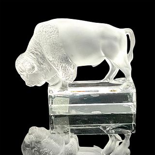 Lalique Crystal Bison Paperweight