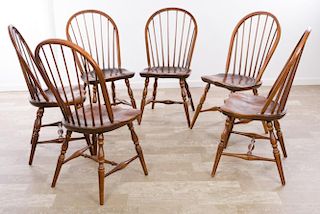 Bow-Back Windsor Chairs Set of Six (6)