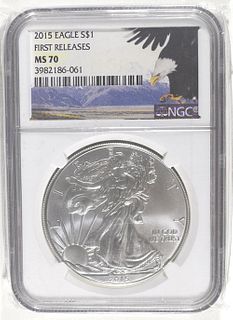 2015 AMERICAN SILVER EAGLE NGC MS70