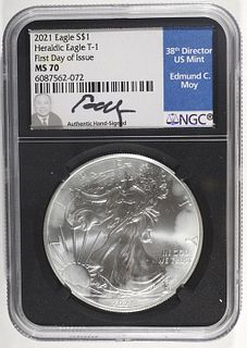 2021 AMERICAN SILVER EAGLE T-1 NGC  MS 70