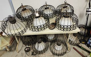 LOT 13 WROUGHT HANGING CHANDELIERS 15"H X 18" DIAM