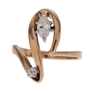 Diamond Free-Form Ring in 14 Karat 