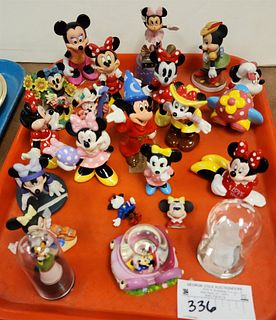TRAY 20 DISNEY MINNIE MOUSE FIGURINES- PORCELAIN SCHNID MUSIC BX, GLASS, RESIN