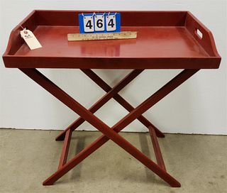 RED FOLDING TRAY TABLE STAND 32"H X 30"W X 18"D
