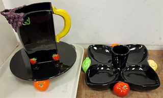 TRAY 56 DEPT TUTTI FRUITI PITCHER, CAKE STAND AND SERVING DISH