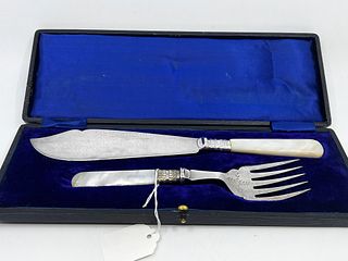 Silver plated Fish Servers in box