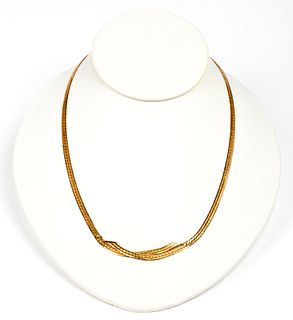 Vintage 14K Gold Herringbone Necklace