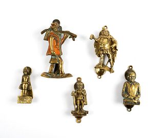 Five Brass Antique Figural Door Knockers