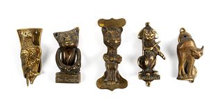 Five Brass Antique Animal Door Knockers