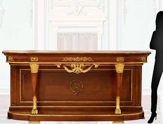  19th C. Curved Wood French Empire Console 
