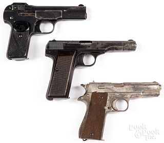 Three semi-automatic pistols