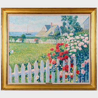 Sam Barber (b. 1943): Roses by the Sea, Nantucket