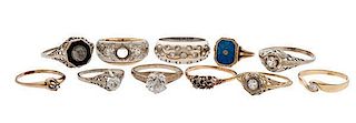 Rings with an Assortment of Stones in Karat Gold 