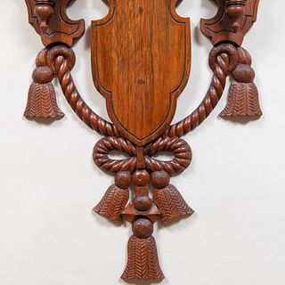 Pair of Victorian Style Carved Mahogany Wall Brackets                                      