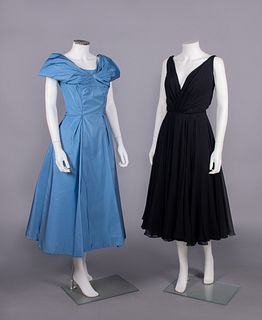 TWO CEIL CHAPMAN PARTY DRESSES, USA, 1950s