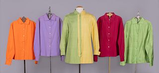 FIVE EARLY EMILIO PUCCI COTTON OR SILK SHIRTS, ITALY, 1955-1960