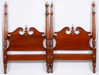 QUEEN ANNE STYLE MAHOGANY HEADBOARDS AND FOOTBOARDS