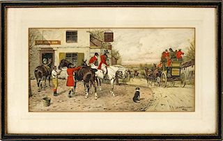 S. WRIGHT ENGLISH HUNTING COLORED PRINT