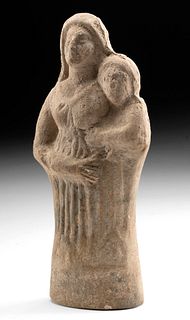 Greek Hellenistic Terracotta Figure - Mother & Child