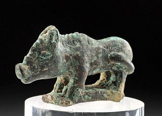 Miniature Roman Bronze Boar Effigy Figurine