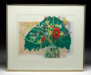 Exhibited Margaret Mellis Pastel - "Big Burdock Leaf"