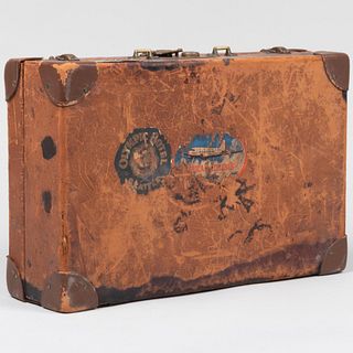 Louis Vuitton Brown Calf Leather Suitcase, Mid-20th Century