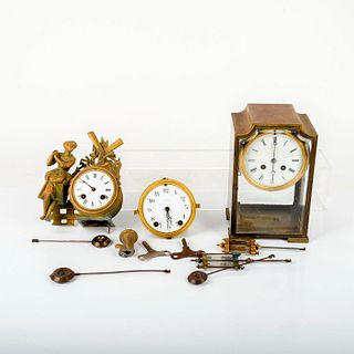 10pc Assortment of Clocks and Clock Parts