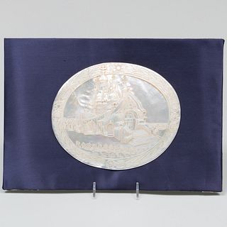 Russian Carved Mother-of-Pearl Medallion