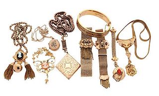 Victorian Era Jewelry Including Cameos 