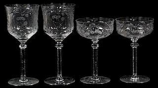 COLLECTION OF CUT-GLASS STEMWARE 21 PIECES