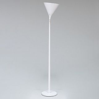 Von Der Lancken and Lundquist for Nessen Studio White Enameled Metal Torchere Floor Lamp