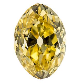 G.I.A. Certified .76 Carat Natural Fancy Vivid Yellow Diamond 