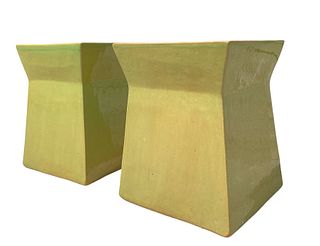 Mid Century Green Outdoor Side Tables 