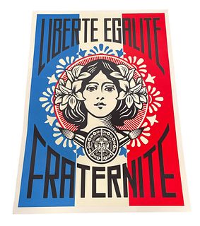 Liberte, Egalite, Fraternite Obey Print by Shepard Fairey