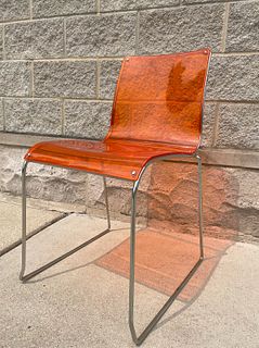 Vintage Italian CALLIGARIS IRONY Lucite & Chrome Chair 
