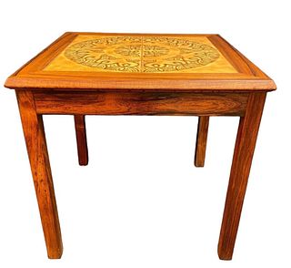 Rosewood Tile Top Side Table