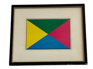 STANLEY EDWARDS ATTRI "Four Triangles in a Square" Lithograph