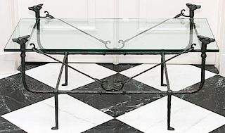 BRONZE AND GLASS COFFEE TABLE